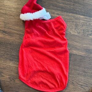 Reduced for next year.  Red Tee Top for Dog.  Seasonal Santa Hat.